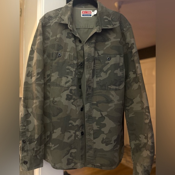 ALL-SON 100% Durable COTTON CAMO Jacket Shirt Long Sleeve Button Down - Picture 5 of 12